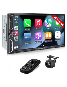 Estéreo de Coche SJOYBRING Doble Din 7" QLED Bluetooth