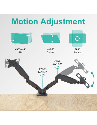 Soporte Doble para Laptop y Monitor WALI GSMP002LP Negro