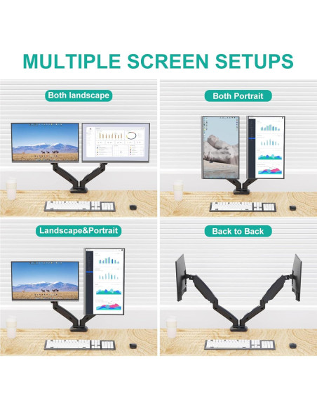 Soporte Doble para Laptop y Monitor WALI GSMP002LP Negro