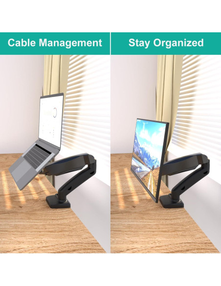 Soporte Doble para Laptop y Monitor WALI GSMP002LP Negro