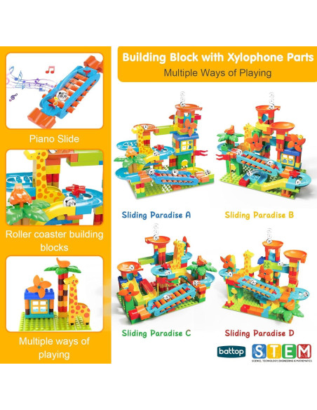 BATTOP Carrera de Canicas 167 PCS Juguete Educativo STEM BATTOP Carrera de Canicas 167 PCS Juguete Educativo STEM