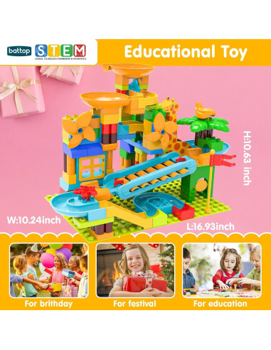 BATTOP Carrera de Canicas 167 PCS Juguete Educativo STEM