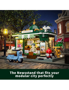 Set de Ladrillos FUNWHOLE Quiosco de Noticias con Luz LED 2