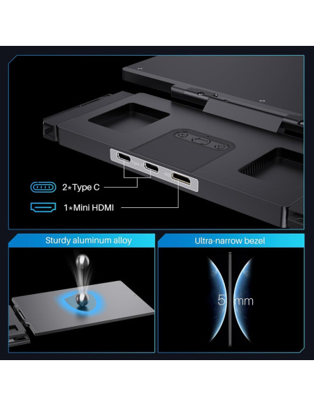 Extensor de Pantalla Doble Oiiwak 14" FHD 1920x1200