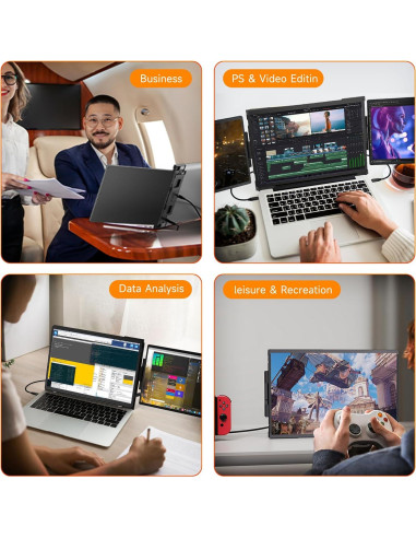 Extensor de Pantalla Doble Oiiwak 14" FHD 1920x1200