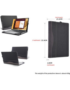 Funda para Laptop DELL Latitude 5550 15.6" Cuero PU Gris 2