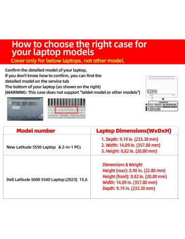 Funda para Laptop DELL Latitude 5550 15.6" Cuero PU Gris