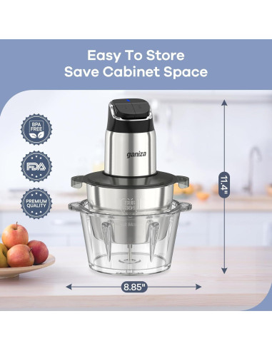 Procesador de Alimentos Ganiza GC10-S 2 Velocidades 8 Tazas