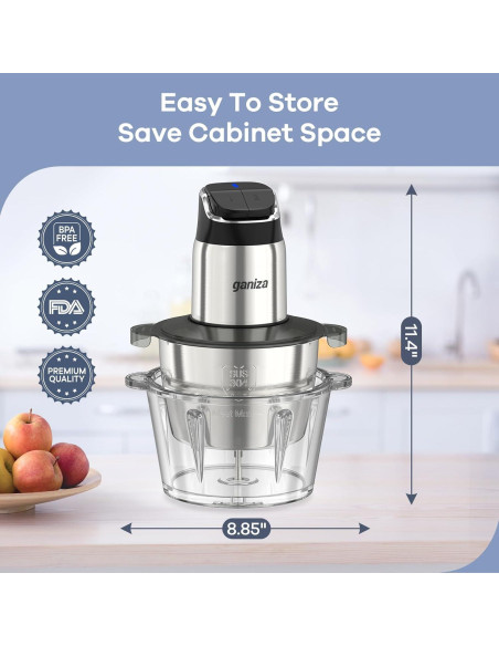 Procesador de Alimentos Ganiza GC10-S 2 Velocidades 8 Tazas