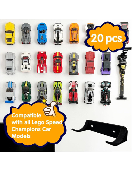 Soportes de Pared para Autos Speed Champions - 20 Piezas