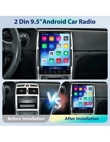 Podofo Estéreo de Coche Android 9.5" Pantalla Táctil GPS