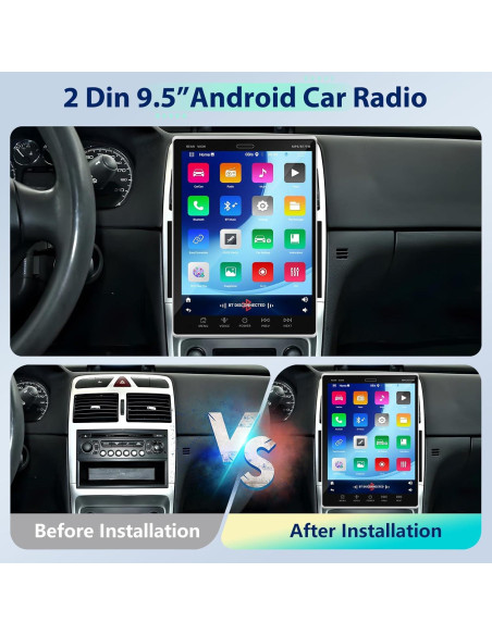 Podofo Estéreo de Coche Android 9.5" Pantalla Táctil GPS