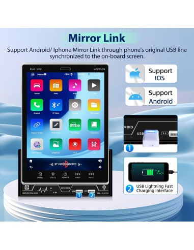 Podofo Estéreo de Coche Android 9.5" Pantalla Táctil GPS