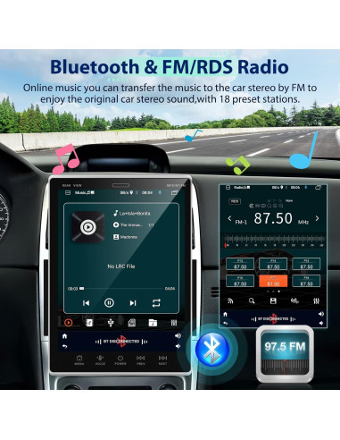 Podofo Estéreo de Coche Android 9.5" Pantalla Táctil GPS