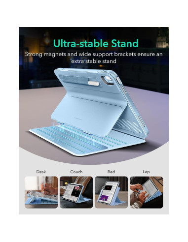Funda ESR para iPad Air 13" M3/M2 2024/2025, Soporte Ajustable