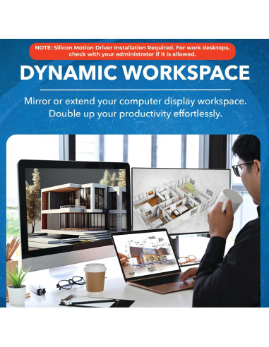 OREI Adaptador HDMI Doble Monitor 4K USB-C y USB-A