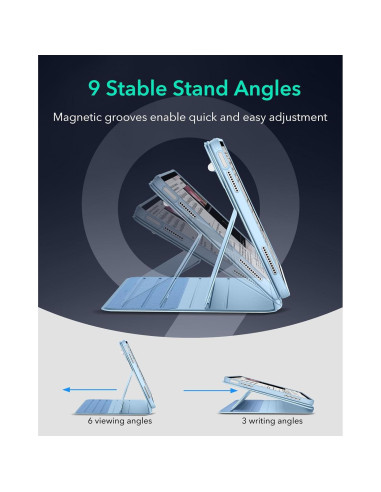 Funda ESR para iPad Air 13" M3/M2 2024/2025, Soporte Ajustable
