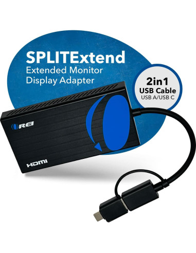 OREI Adaptador HDMI Doble Monitor 4K USB-C y USB-A