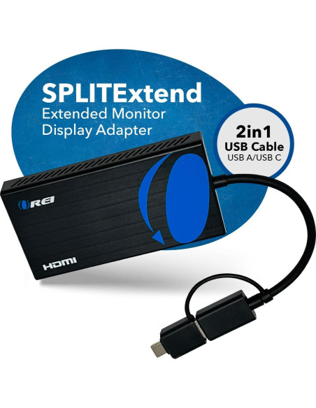 OREI Adaptador HDMI Doble Monitor 4K USB-C y USB-A