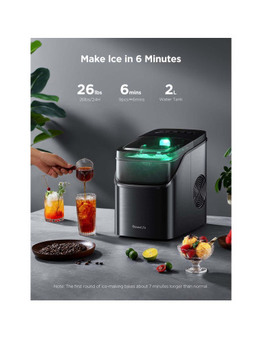 Máquina de Hielo GoveeLife Portátil 9 Cubos 11,79 kg/24h
