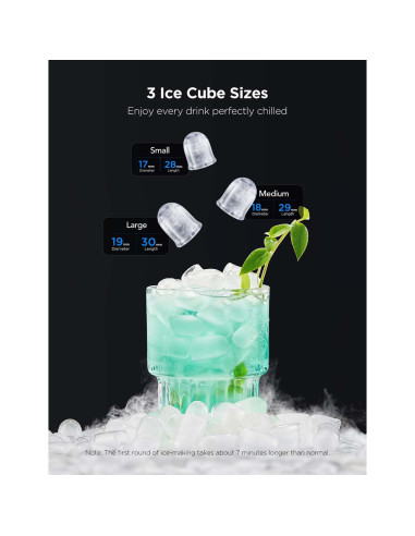 Máquina de Hielo GoveeLife Portátil 9 Cubos 11,79 kg/24h