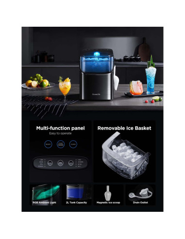 Máquina de Hielo GoveeLife Portátil 9 Cubos 11,79 kg/24h