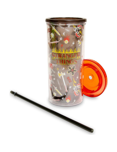 Taza Fría Silver Buffalo Hellfire Club 591 ml con Popote