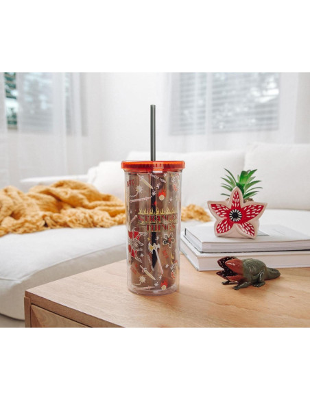 Taza Fría Silver Buffalo Hellfire Club 591 ml con Popote