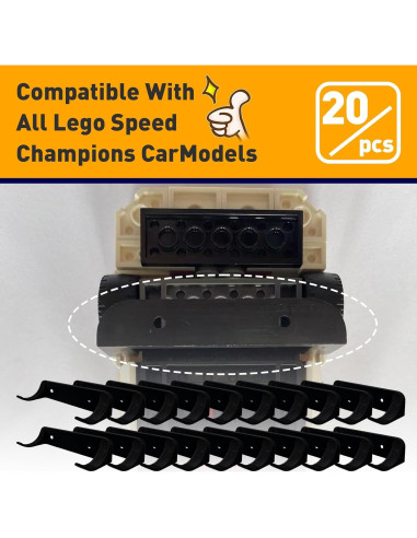 Soporte de Pared para Automóviles Speed Champions 20 PCS Negro