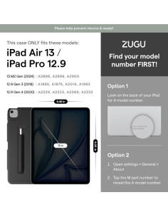 Funda ZUGU para iPad Air 13" M3 2025 y M2 2024 - Negro 2
