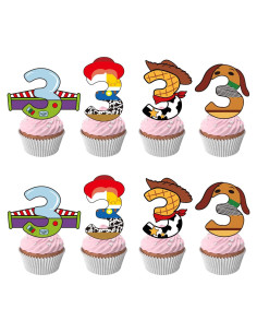40 Adornos de Cupcake de Cuento de Hadas 3er Cumpleaños