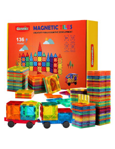 Gemmicc Azulejos Magnéticos Deluxe 136 PCS Juguetes para Niños