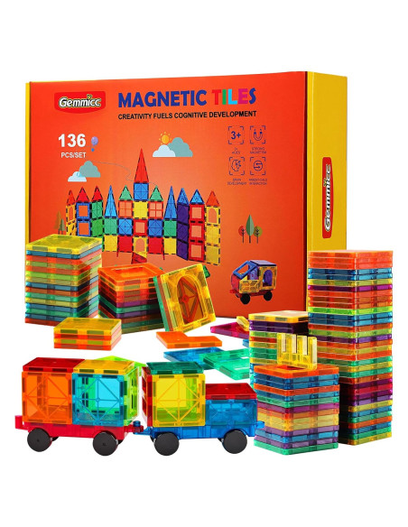 Gemmicc Azulejos Magnéticos Deluxe 136 PCS Juguetes para Niños Gemmicc Azulejos Magnéticos Deluxe 136 PCS Juguetes para Niños