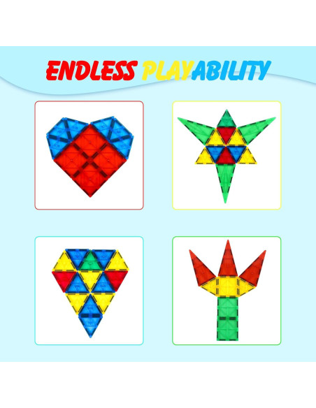 Gemmicc Azulejos Magnéticos Deluxe 136 PCS Juguetes para Niños Gemmicc Azulejos Magnéticos Deluxe 136 PCS Juguetes para Niños