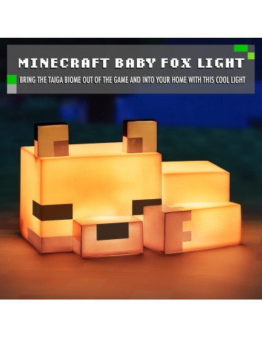 Lámpara Nocturna Zorro Minecraft Paladone 16cm Brillo Naranja