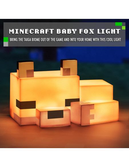 Lámpara Nocturna Zorro Minecraft Paladone 16cm Brillo Naranja