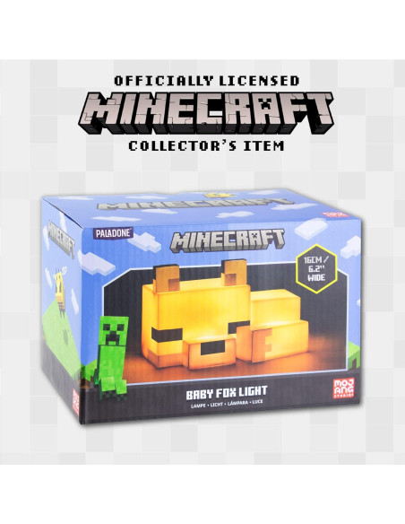 Lámpara Nocturna Zorro Minecraft Paladone 16cm Brillo Naranja