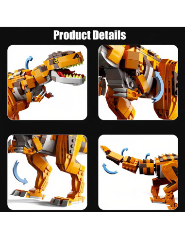 Juego de Bloques Dinosaurios RECROQUO 656 Pcs Giganotosaurus