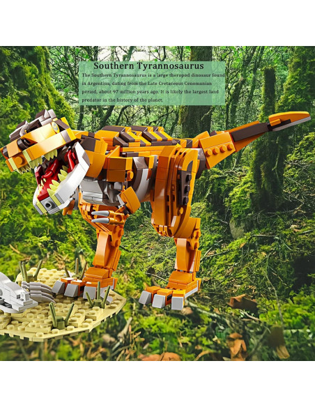 Juego de Bloques Dinosaurios RECROQUO 656 Pcs Giganotosaurus Juego de Bloques Dinosaurios RECROQUO 656 Pcs Giganotosaurus