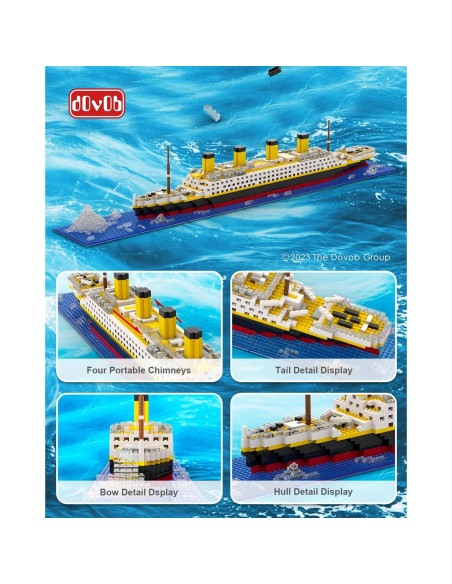 Set de Construcción Titanic dOvOb 1872 Piezas Mini Bloques Set de Construcción Titanic dOvOb 1872 Piezas Mini Bloques