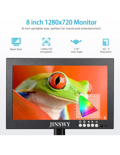 Monitor de Seguridad JINSWY 20,32 cm 1280x720 HDMI VGA 2