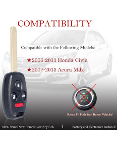 Control Remoto MechanMagic para Honda Civic 2006-2013 2