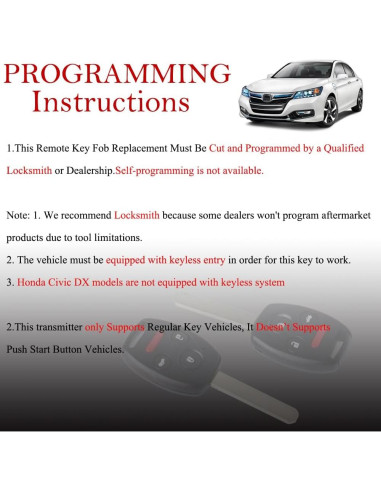 Control Remoto MechanMagic para Honda Civic 2006-2013