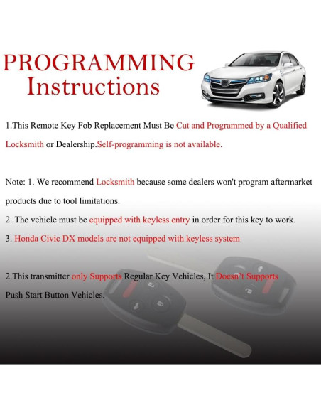 Control Remoto MechanMagic para Honda Civic 2006-2013