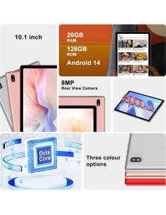 Tableta UJJ 10.1" Android 14, 128GB + 20GB RAM, WiFi 6 2
