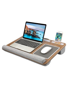 Escritorio de Regazo HUANUO para Laptop 17" Madera Oscura