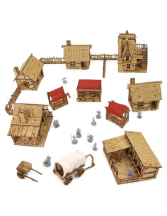 Terreno DND TowerRex Village 28mm para Warhammer y D&D