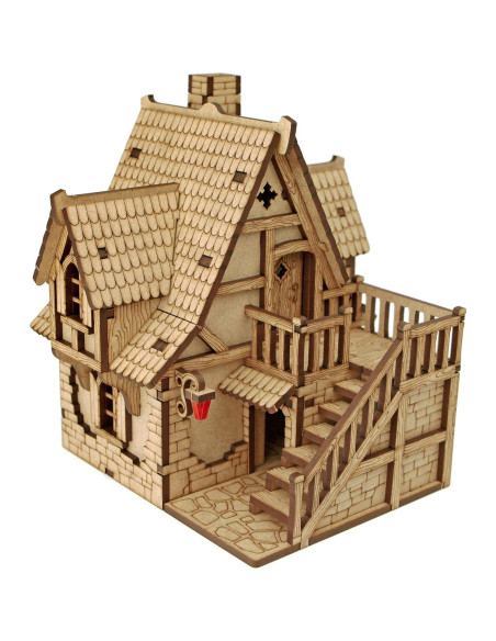 Terreno DND TowerRex Village 28mm para Warhammer y D&D