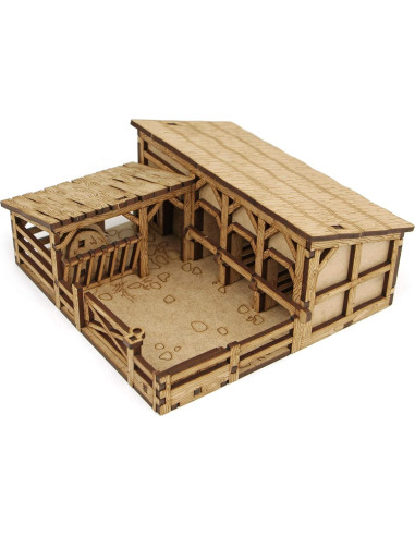 Terreno DND TowerRex Village 28mm para Warhammer y D&D