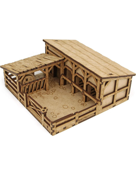 Terreno DND TowerRex Village 28mm para Warhammer y D&D